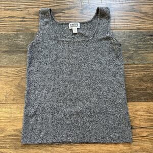 Vintage Chico’s Design Linen Cotton Knit Tank Top Size 2 Gray Sleeveless